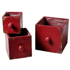 Decoración Natural|Decoración De Verano>DecoWoerner Cajón De Macetas 3 Piezas 9-15 Cm rojo