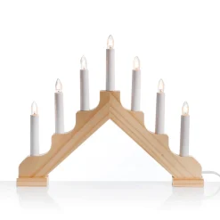 Luz Decorativa|Figuras De Navidad>DecoWoerner Candelabro De Adviento, 7 Llamas De Madera 37 X 4 X 30 Cm (Anchura X Profundidad X Altura) marrón