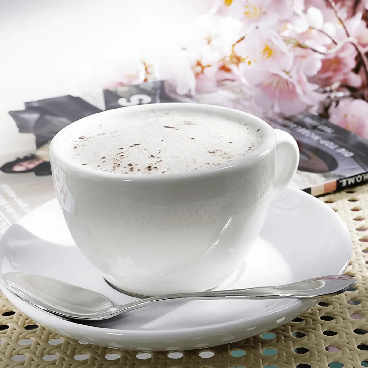 Bebidas>DecoWoerner Capuchino Alimento De Imitación 20 Cm Ø blanco