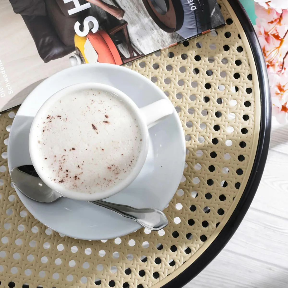 Bebidas>DecoWoerner Capuchino Alimento De Imitación 20 Cm Ø blanco