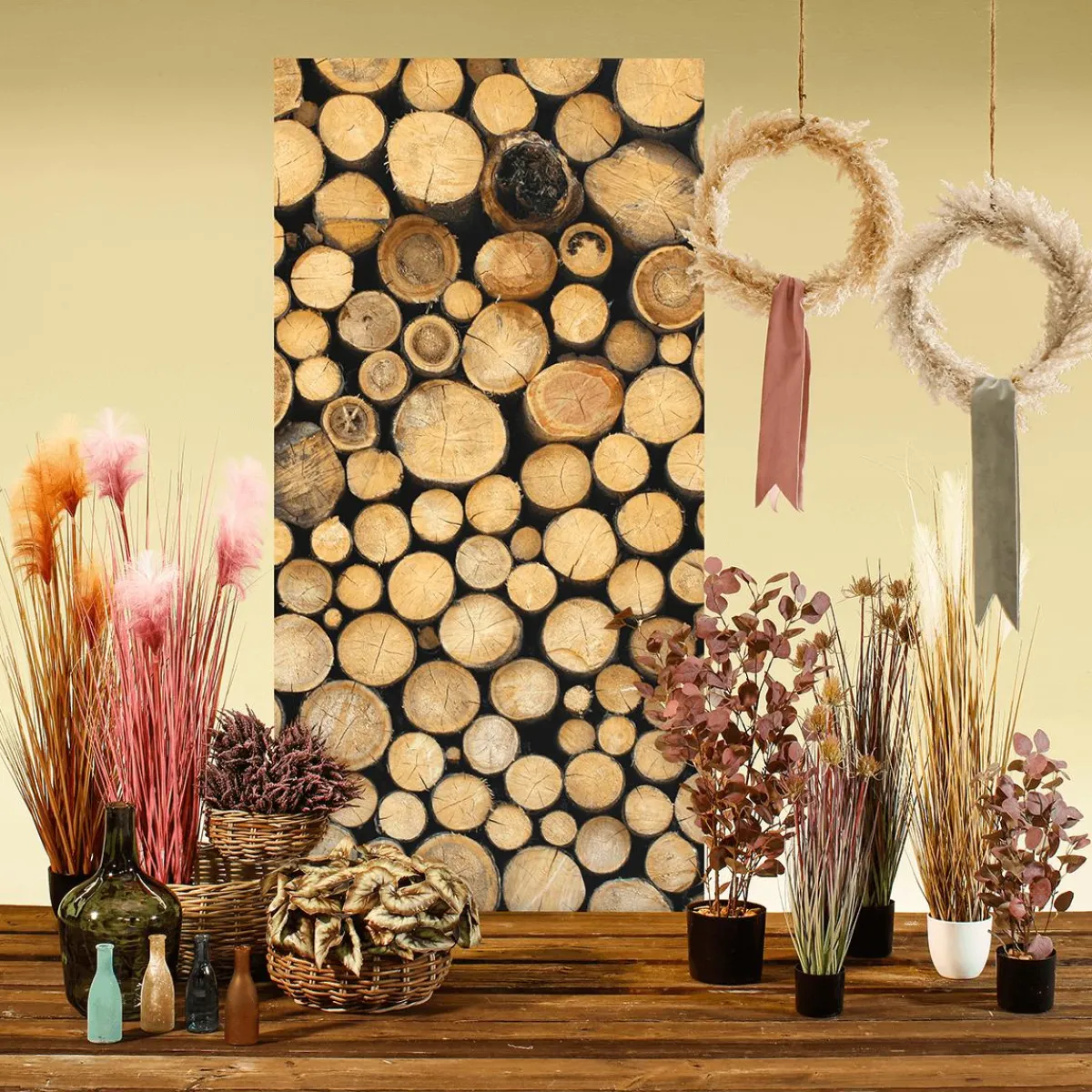 Hierba Decorativa>DecoWoerner Cardo Césped Artificial En Maceta Negra 69 Cm verde