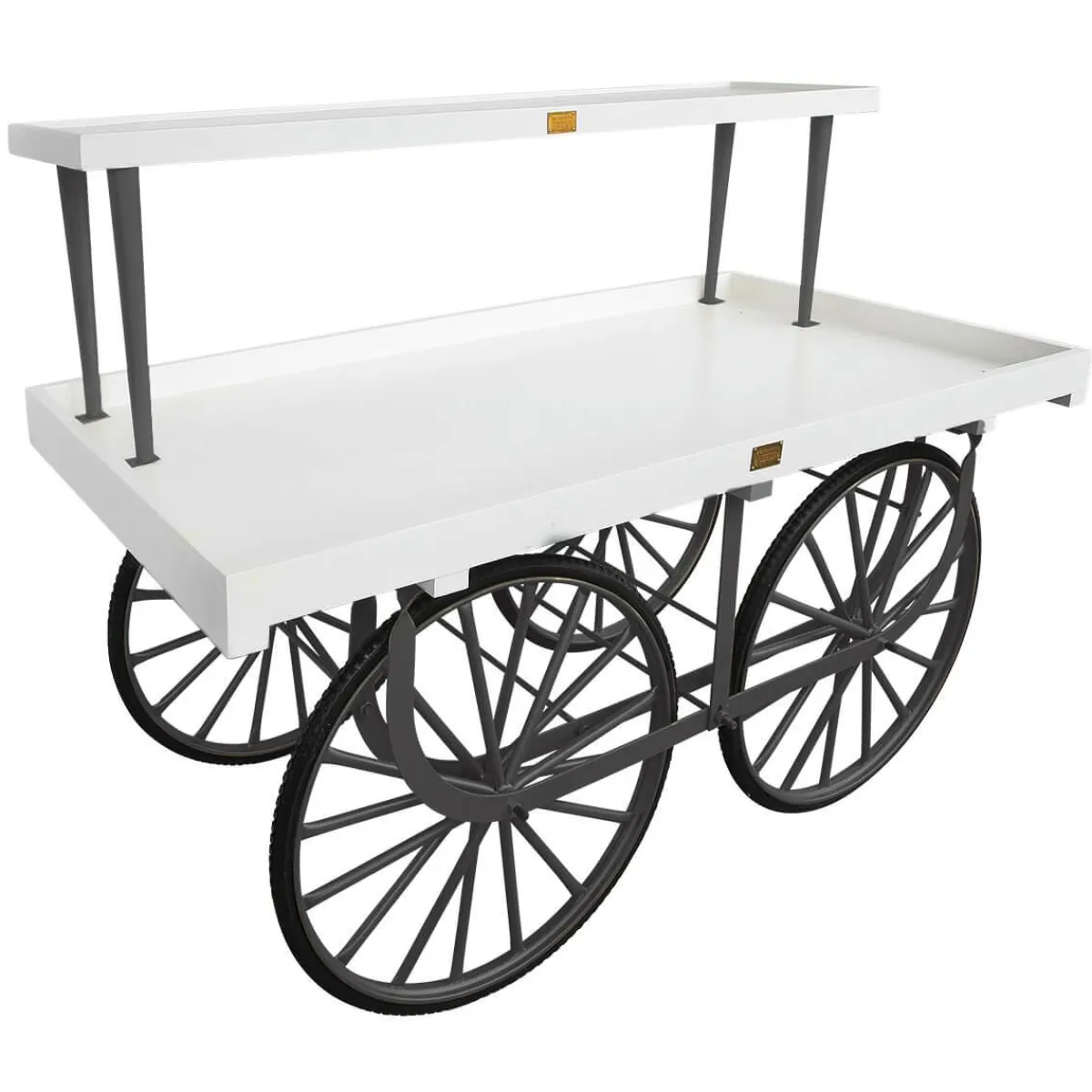 Expositores Para Tiendas>DecoWoerner Carro De Mercado Completo Con Base Nero, Cuerpo Blanco Y Tapa De Madera negro