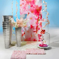 Decoración De Primavera|Pancartas De Primavera>DecoWoerner Cartel De Tela Ignífuga "flores De Cerezo " De Tela De Bandera 100 X 200 Cm rosa
