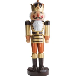 Decoración Navideña Xxl|Figuras De Navidad>DecoWoerner Cascanueces Rey Semiplástico 185 Cm, -marrón oro