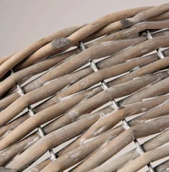 Macetas Y Artículos De Decoración|Árboles De Navidad Artificiales>DecoWoerner Cesta De Mimbre Anular Para árbol De Navidad, Ø 57 Cm Gris