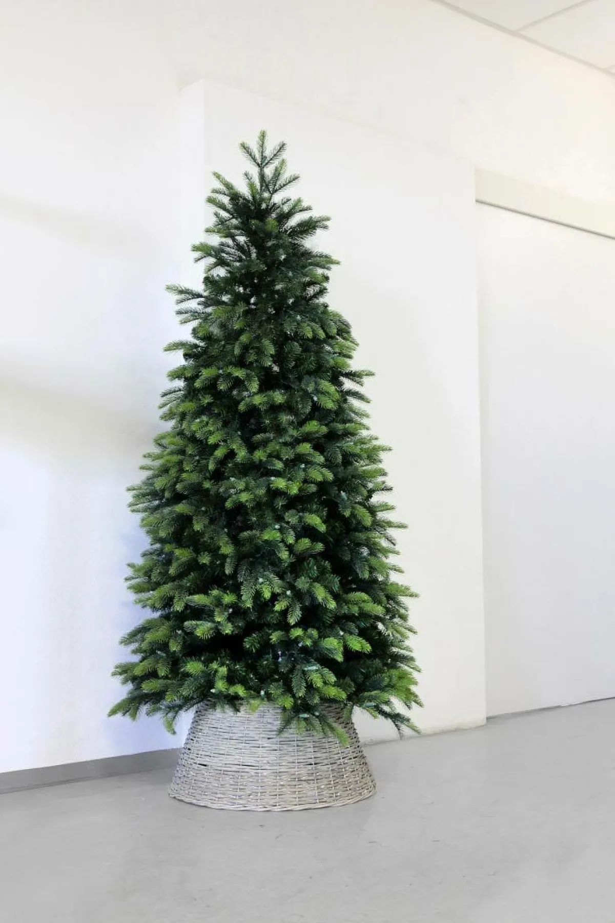 Macetas Y Artículos De Decoración|Árboles De Navidad Artificiales>DecoWoerner Cesta De Mimbre Anular Para árbol De Navidad, Ø 57 Cm Gris