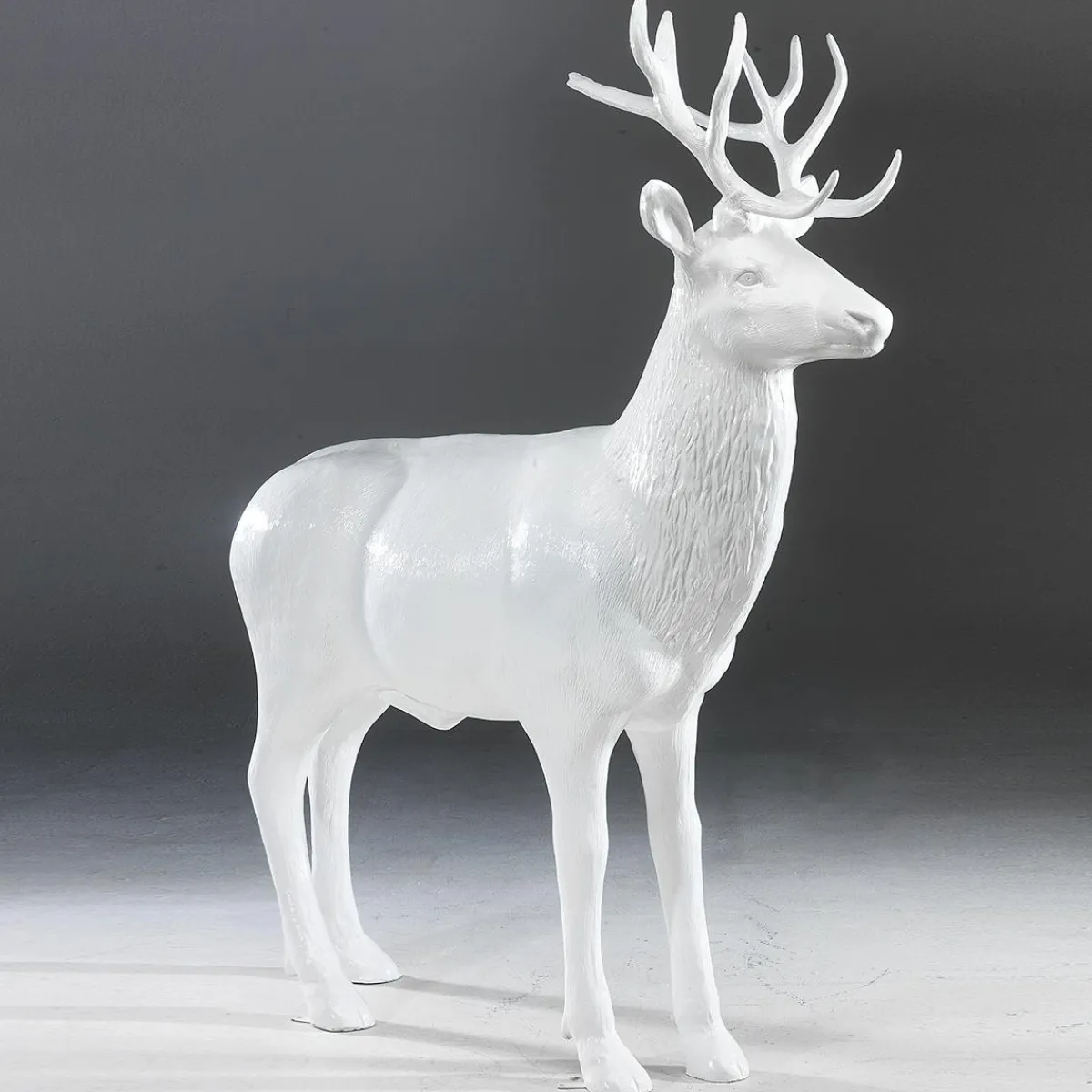 Decoración De Animales|Decoración Navideña Xxl>DecoWoerner Ciervo Deco De 231 Cm De Altura, blanco