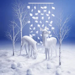 Decoración De Animales|Decoración De Otoño>DecoWoerner Ciervo Deco De Pie 115 Cm De Altura, blanco