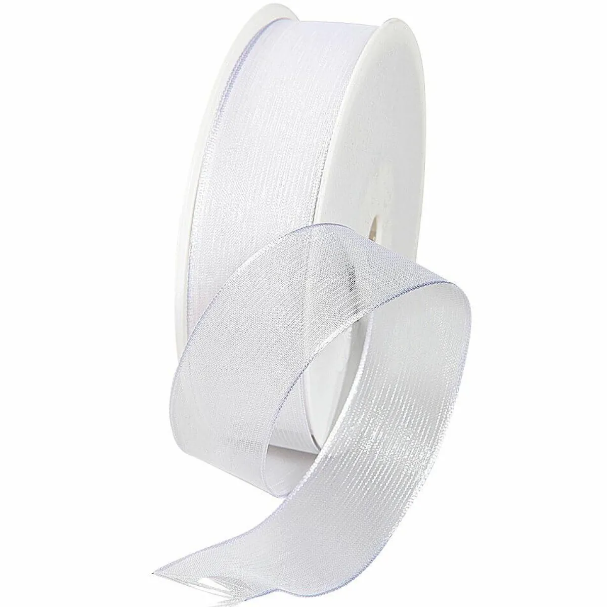 Cintas De Regalo>DecoWoerner Cinta De Chifón Con Alambre, Color , Anchura 25 Mm blanco