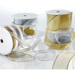 Cintas De Regalo>DecoWoerner Cinta De Red Metálica, Dorada 40 Mm Ancho 25 M oro