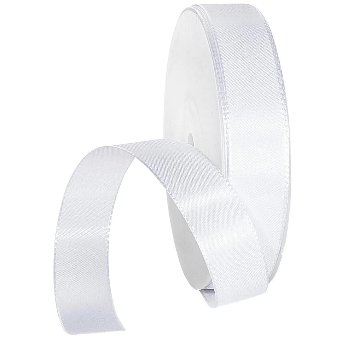 Cintas De Regalo>DecoWoerner Cinta De Tafetán Con Orillo 25 Mm, 50 M, Blanca blanco