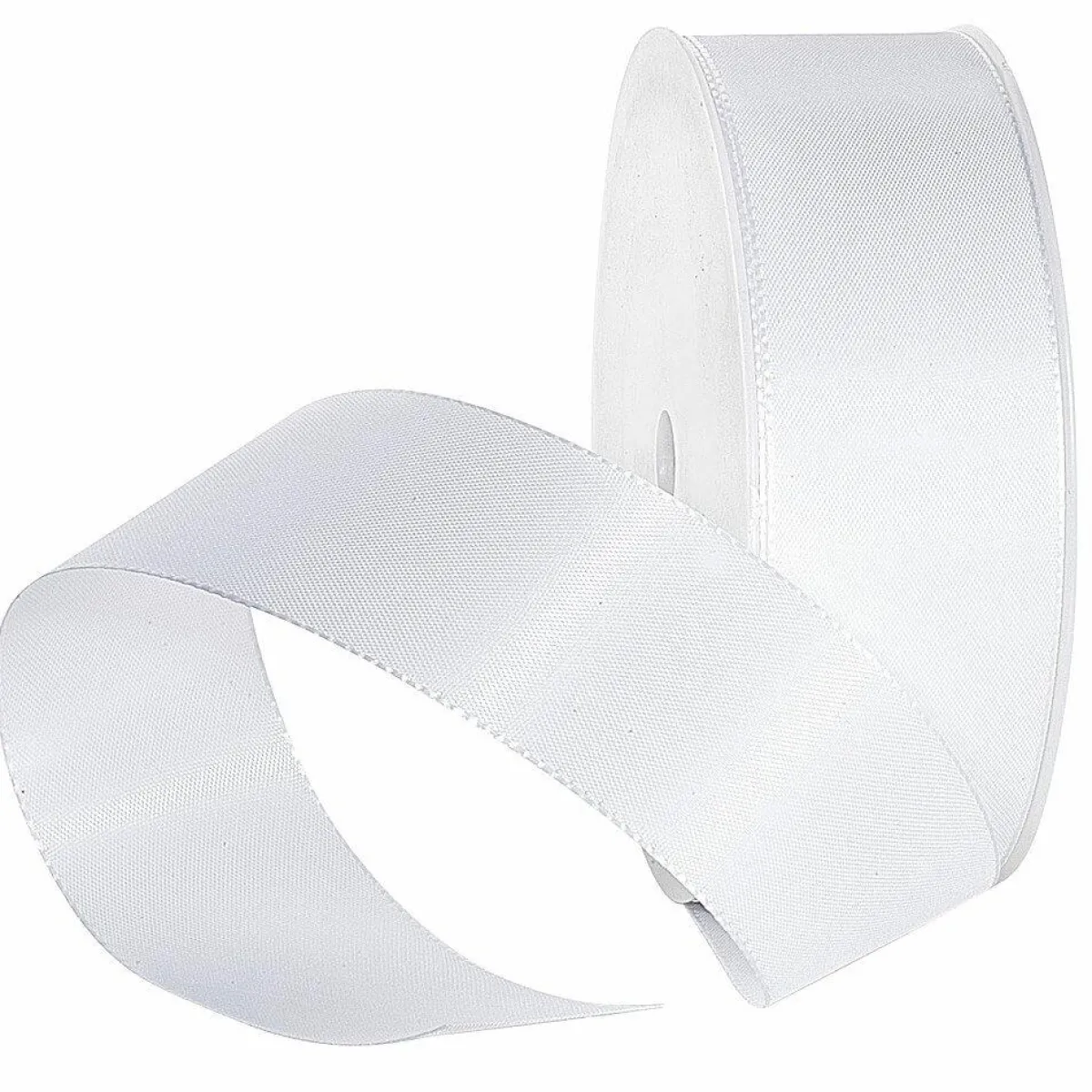 Cintas De Regalo>DecoWoerner Cinta De Tafetán Con Orillo 40 Mm, 50 M, Blanca blanco
