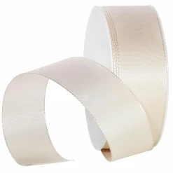 Cintas De Regalo>DecoWoerner Cinta De Tafetán Con Orillo 40 Mm, 50 M, Crema blanco
