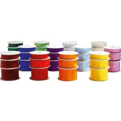 Cintas De Regalo>DecoWoerner Cinta De Tela Con Borde De Alambre, , Anchura 40 Mm amarillo