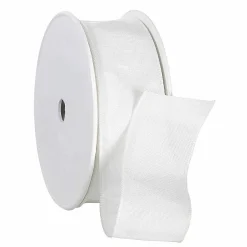 Cintas De Regalo>DecoWoerner Cinta De Tela Con Borde De Alambre, , Anchura 40 Mm blanco