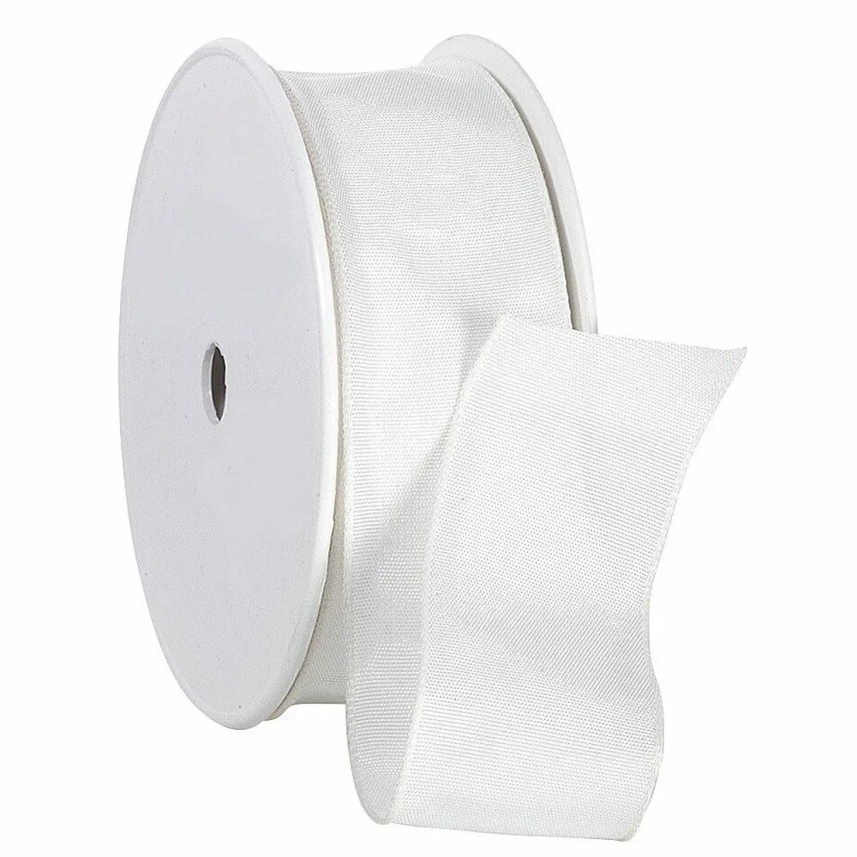 Cintas De Regalo>DecoWoerner Cinta De Tela Con Borde De Alambre, , Anchura 40 Mm blanco