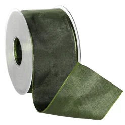 Cintas De Regalo>DecoWoerner Cinta De Tela Con Borde De Alambre, Oscuro, Anchura 60 Mm verde
