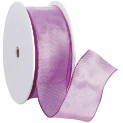 Cintas De Regalo>DecoWoerner Cinta De Tela Con Bordes De Alambre, Color Fucsia, Anchura 40 mm rosa