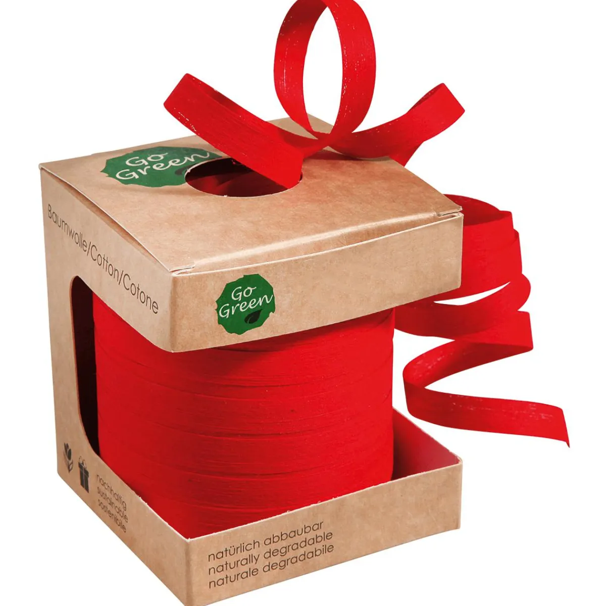 Cintas De Regalo|Go Green - Envoltorio Para Regalo Ecológico>DecoWoerner Cinta Ecológica De Rayas 10 Mm 100 M Roja rojo