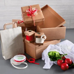 Cintas De Regalo|Go Green - Envoltorio Para Regalo Ecológico>DecoWoerner Cinta Ecológica De Rayas 10 Mm 100 M Roja rojo
