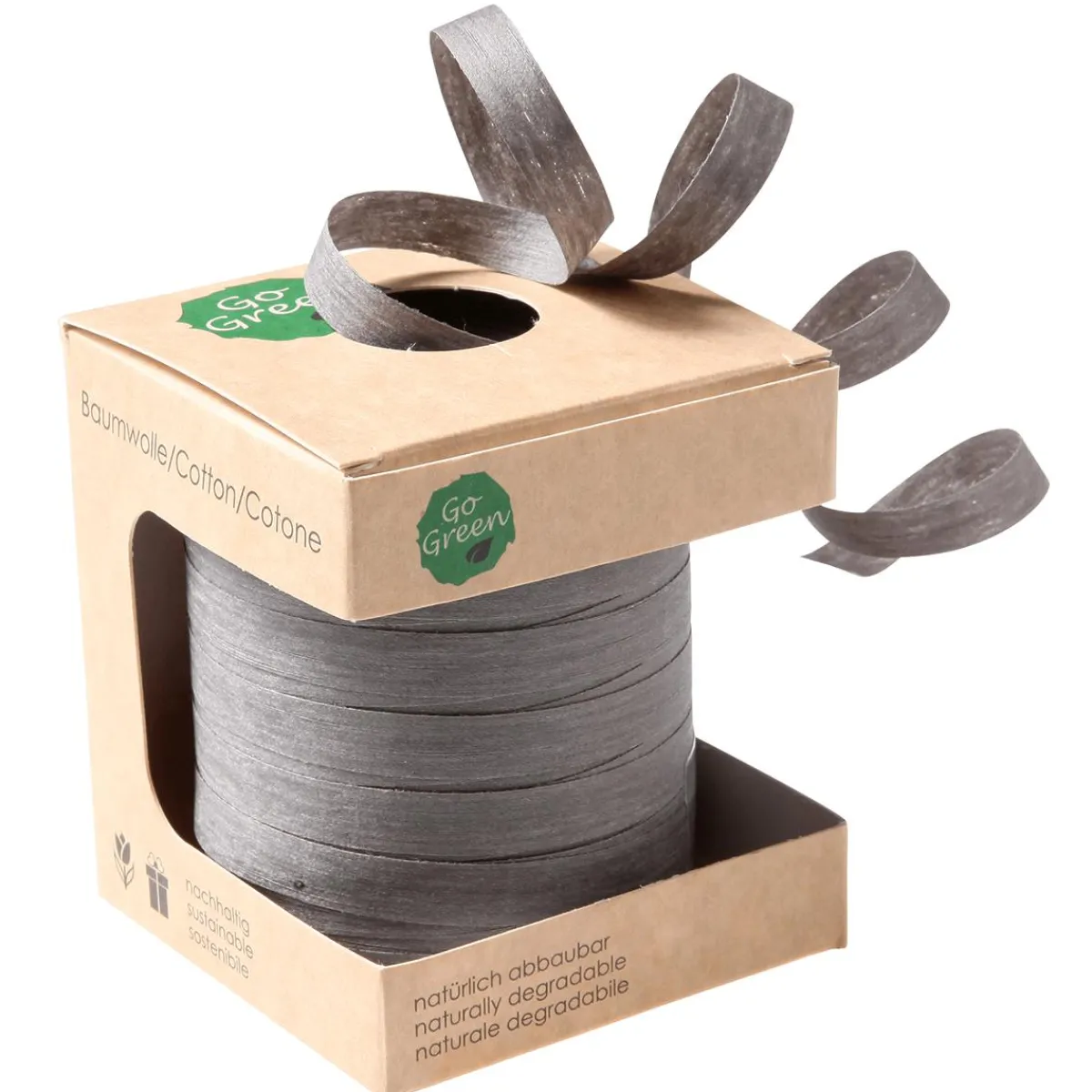 Cintas De Regalo|Go Green - Envoltorio Para Regalo Ecológico>DecoWoerner Cinta Ecológica De Rayas 10 Mm 100 M Gris