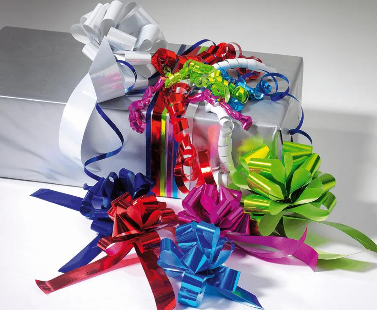 Cintas De Regalo>DecoWoerner Cinta Metalizada Brillante, Anchura 5 Mm, Color blanco