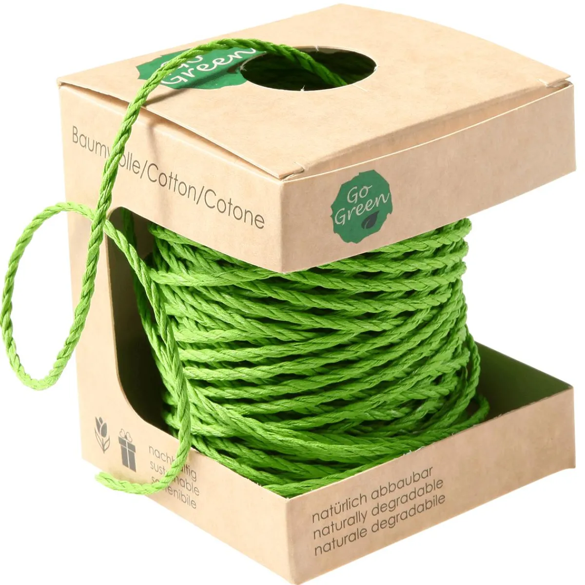 Cintas De Regalo|Go Green - Envoltorio Para Regalo Ecológico>DecoWoerner Cinta Rizadora EcCordón De Algodón Respetuoso Con El Medio Ambiente Hecho De Material Degradable 3 Mm 30 M Azul Claroológica De Material Degradable 10 Mm 100 M De Manzana verde