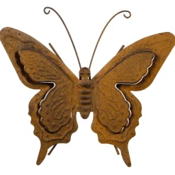 Decoración De Animales|Decoración De Primavera>DecoWoerner Colgador De Pared Decorativo Con Forma De Mariposa 4 X 20 X 23 Cm marrón