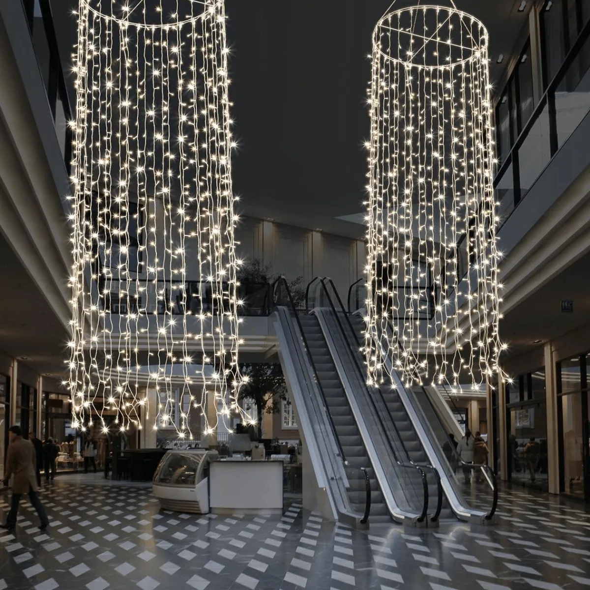 Luz Decorativa|Luces De Navidad>DecoWoerner Colgante De Cadenas De Luces LED 24V Para Interiores, 1200 LED, 500 X 100 Cm transparente