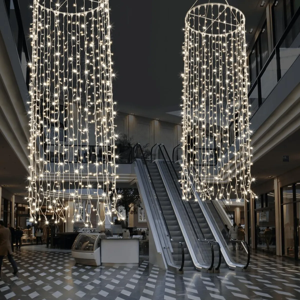 Luces De Navidad>DecoWoerner Colgante De Cadenas De Luces LED 24V Para Interiores, 720 LED, 300 X 100 Cm transparente