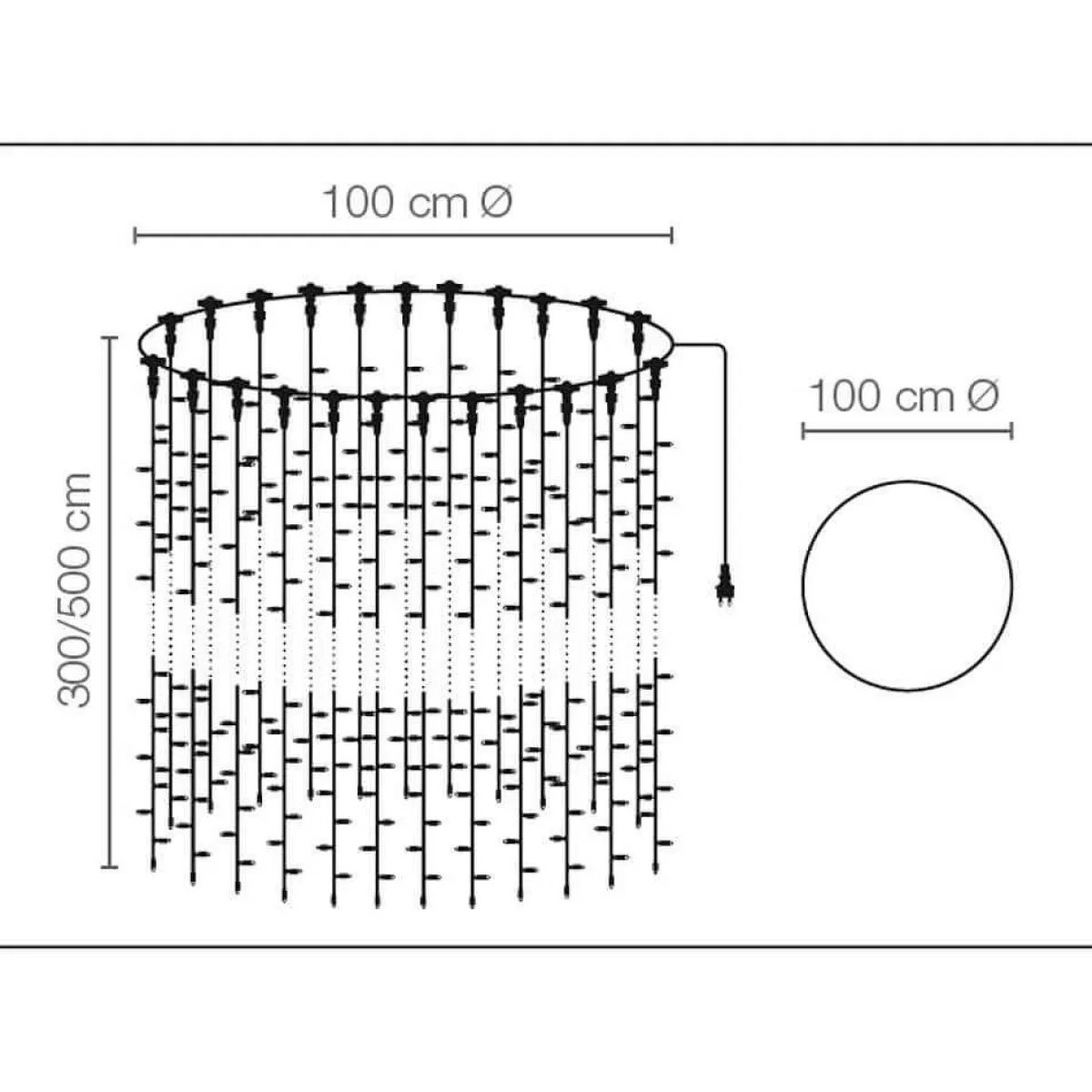 Luces De Navidad>DecoWoerner Colgante De Cadenas De Luces LED 24V Para Interiores, 720 LED, 300 X 100 Cm transparente