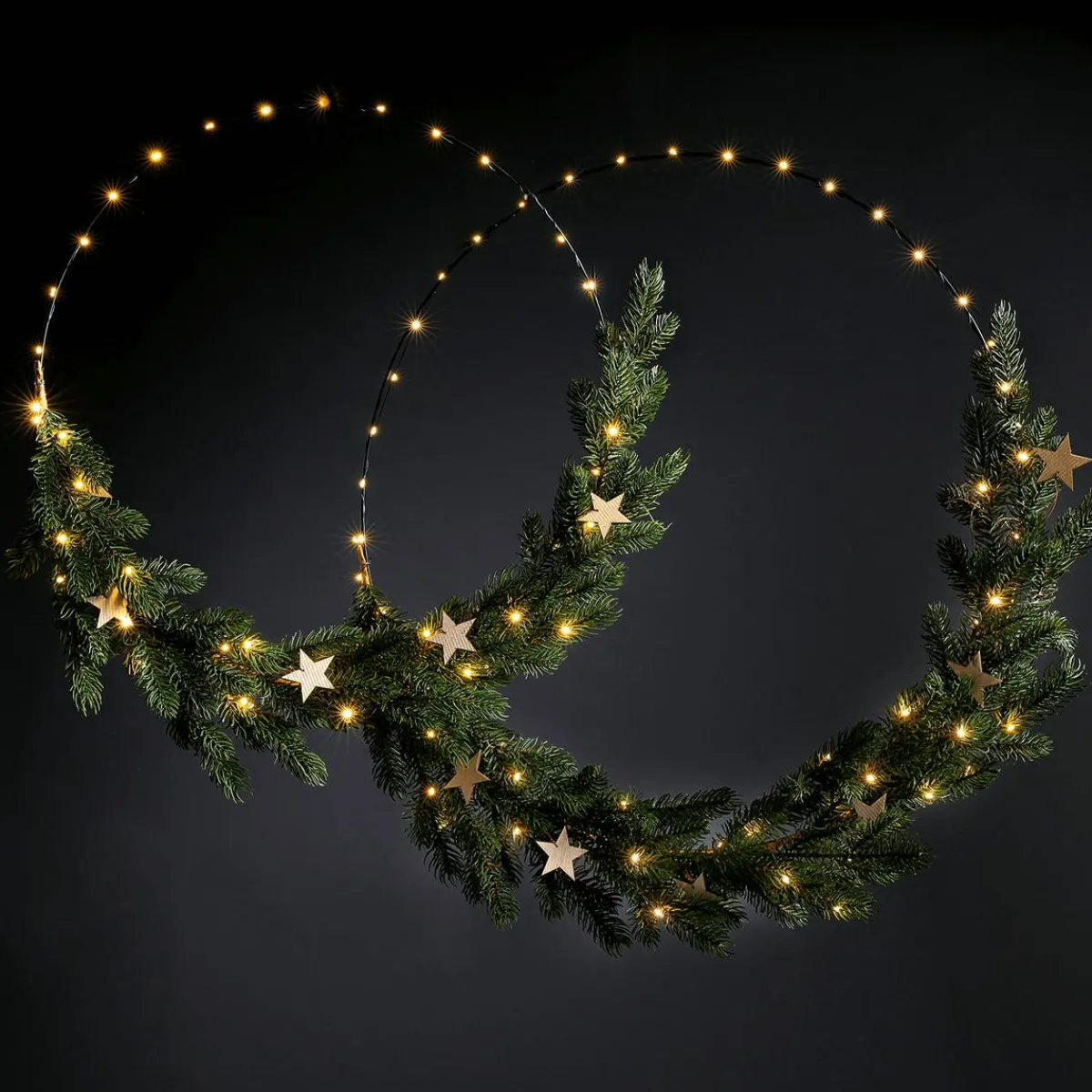 Figuras De Navidad|Luces De Navidad>DecoWoerner Colgante De Estrella De Luz LED Ø 38 Cm verde