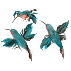 Decoración De Animales|Decoración De Verano>DecoWoerner Colibríes Decorativos 18 Cm , 3 Piezas azul