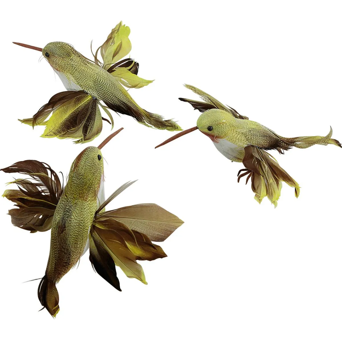 Decoración De Animales|Decoración De Verano>DecoWoerner Colibríes Decorativos 18 Cm , 3 Piezas verde
