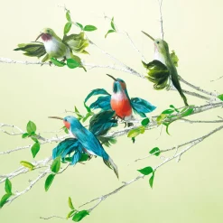 Decoración De Animales|Decoración De Verano>DecoWoerner Colibríes Decorativos 18 Cm , 3 Piezas verde