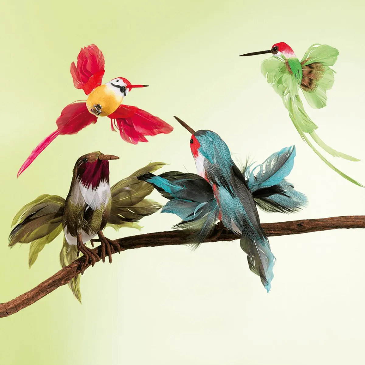 Decoración De Animales|Decoración De Verano>DecoWoerner Colibríes Decorativos 18 Cm , 3 Piezas verde