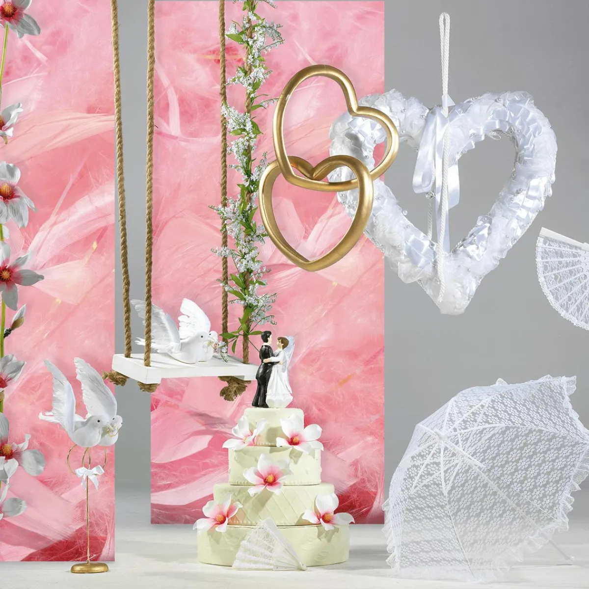 Decoración De Verano|Decoración De Primavera>DecoWoerner Columpio Decorativo, Longitud: 155 Cm blanco