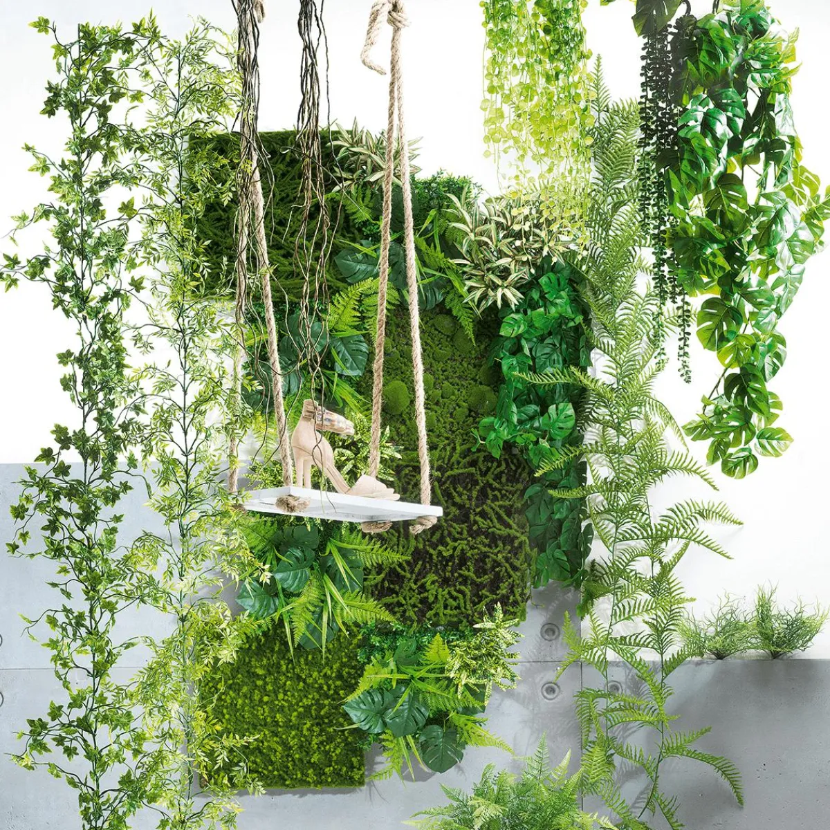 Decoración De Verano|Decoración De Primavera>DecoWoerner Columpio Decorativo, Longitud: 155 Cm blanco