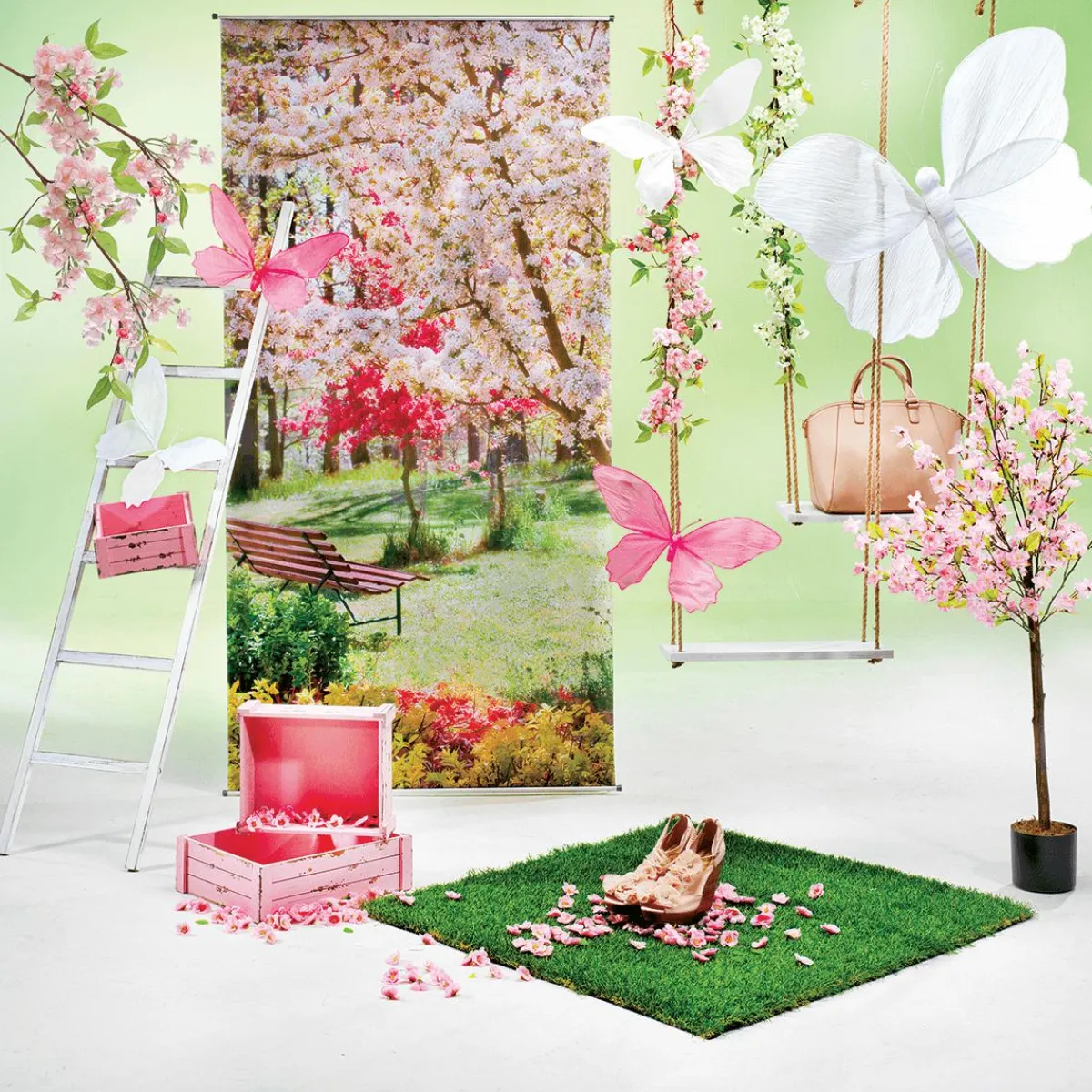 Decoración De Verano|Decoración De Primavera>DecoWoerner Columpio Decorativo, Longitud: 155 Cm blanco