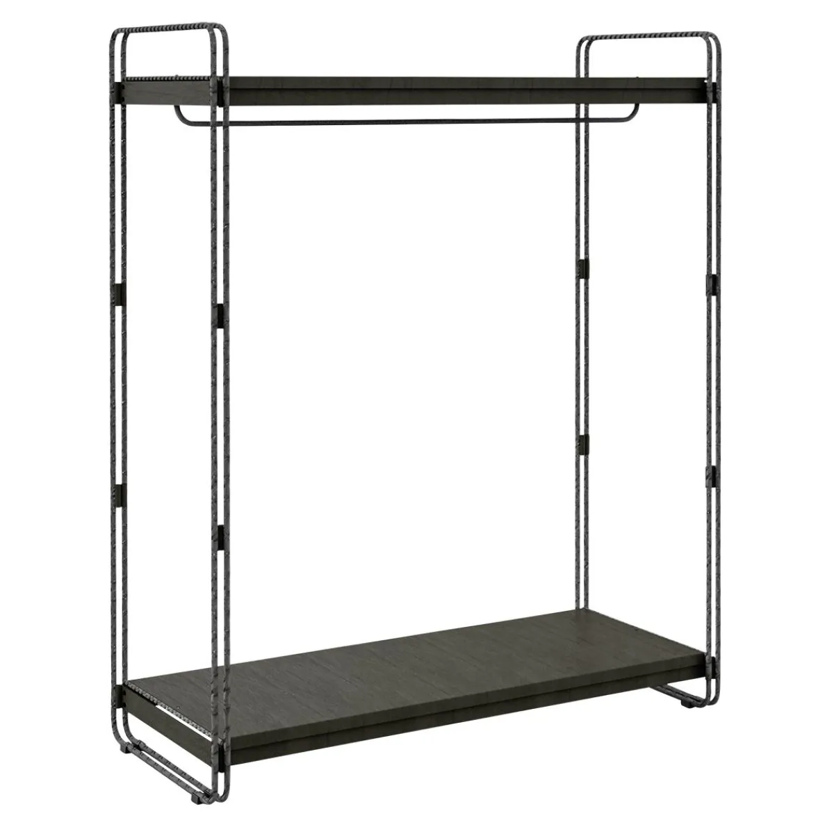 Percheros>DecoWoerner Compartimento Central LOFT, Con Barra De Colgar, 124 X 153 Cm negro
