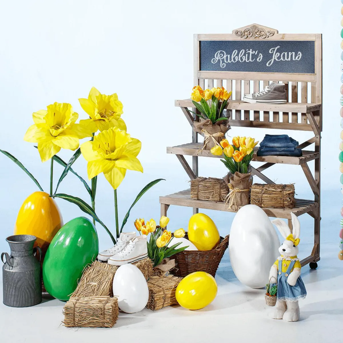 Decoración De Animales|Decoración De Pascua>DecoWoerner Conejo De Pascua Decorativo De 57 Cm De Altura, , Con Cesta Beige