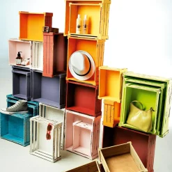 Expositores Para Tiendas|Macetas Y Artículos De Decoración>DecoWoerner Conjunto De Cajas De Madera, amarillo
