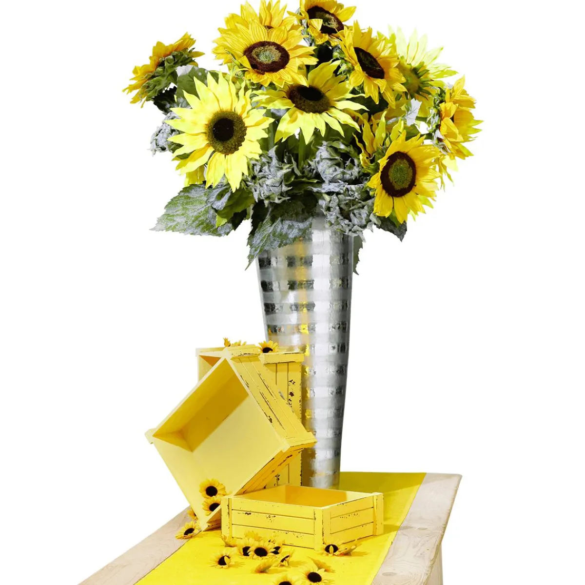 Expositores Para Tiendas|Macetas Y Artículos De Decoración>DecoWoerner Conjunto De Cajas De Madera, amarillo