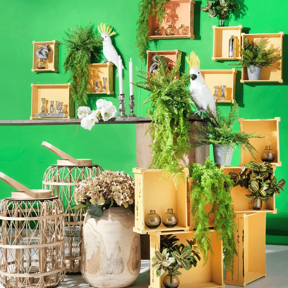 Expositores Para Tiendas|Macetas Y Artículos De Decoración>DecoWoerner Conjunto De Cajas De Madera, amarillo