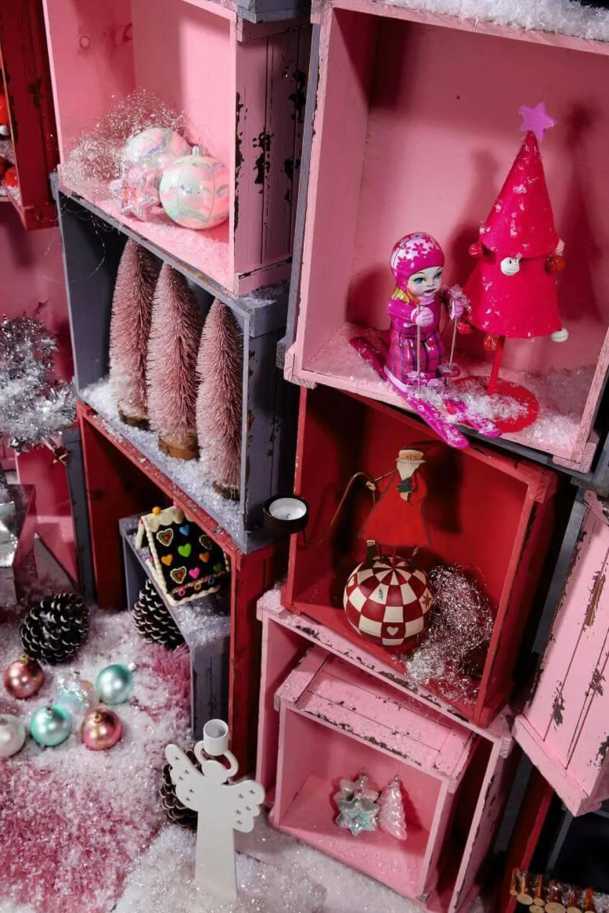 Expositores Para Tiendas|Macetas Y Artículos De Decoración>DecoWoerner Conjunto De Cajas De Madera, do rosa