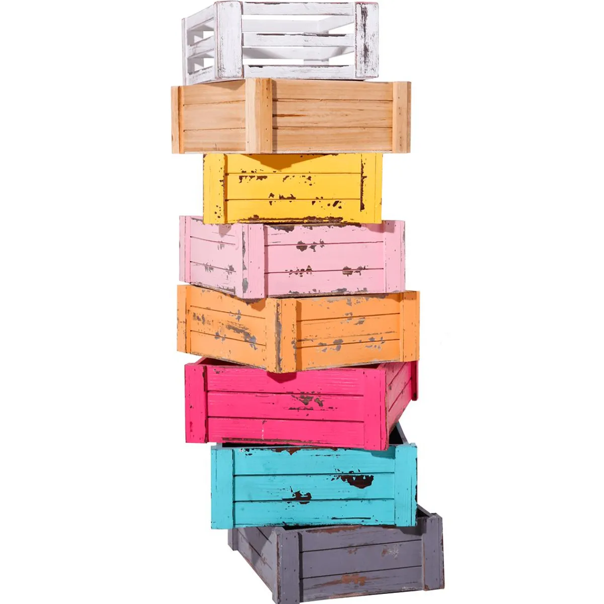 Expositores Para Tiendas|Macetas Y Artículos De Decoración>DecoWoerner Conjunto De Cajas De Madera, do rosa