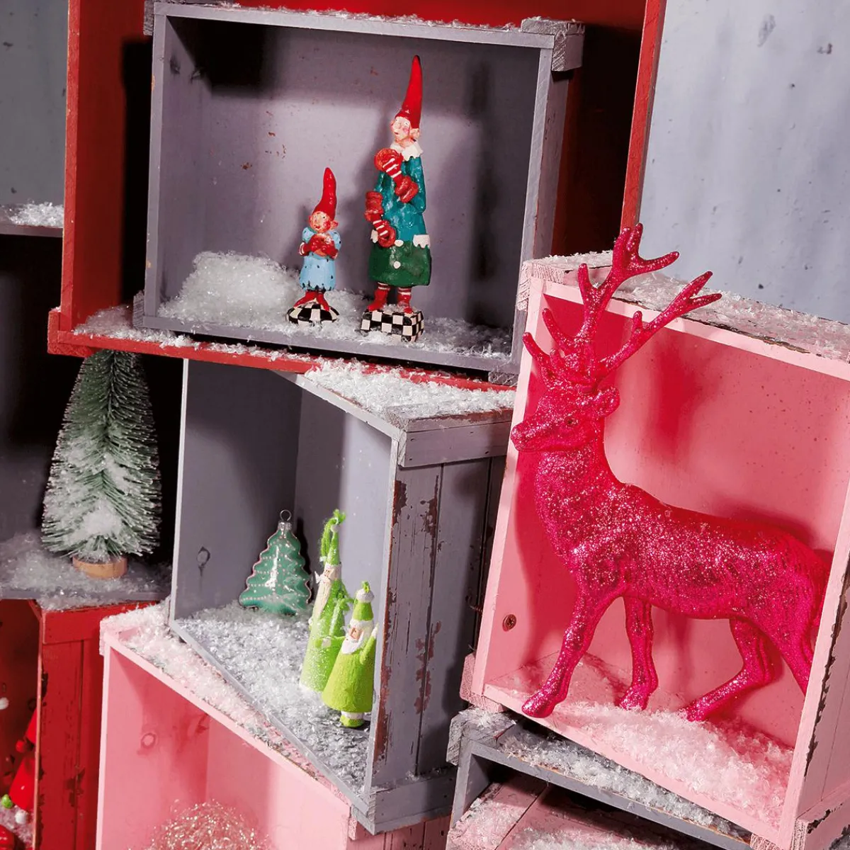 Expositores Para Tiendas|Macetas Y Artículos De Decoración>DecoWoerner Conjunto De Cajas De Madera, Lila violeta