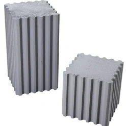 Expositores Para Tiendas>DecoWoerner Conjunto De Columnas Decorativas "Hormigón" Altura 30/55 Cm Gris