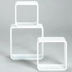 Expositores Para Tiendas>DecoWoerner Conjunto De Estantes "Cubo" Color 3 Pz. blanco
