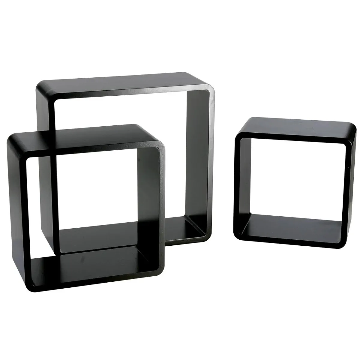 Expositores Para Tiendas>DecoWoerner Conjunto De Estantes "Cubo" Color 3 Pz. negro